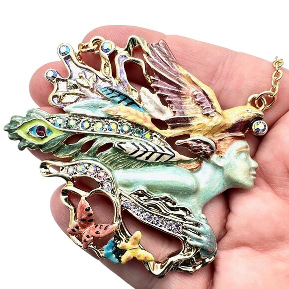 Kirks Folly Womens Necklace Gold Tone Josephine Wall Spirit of Flight - Picture 1 of 3